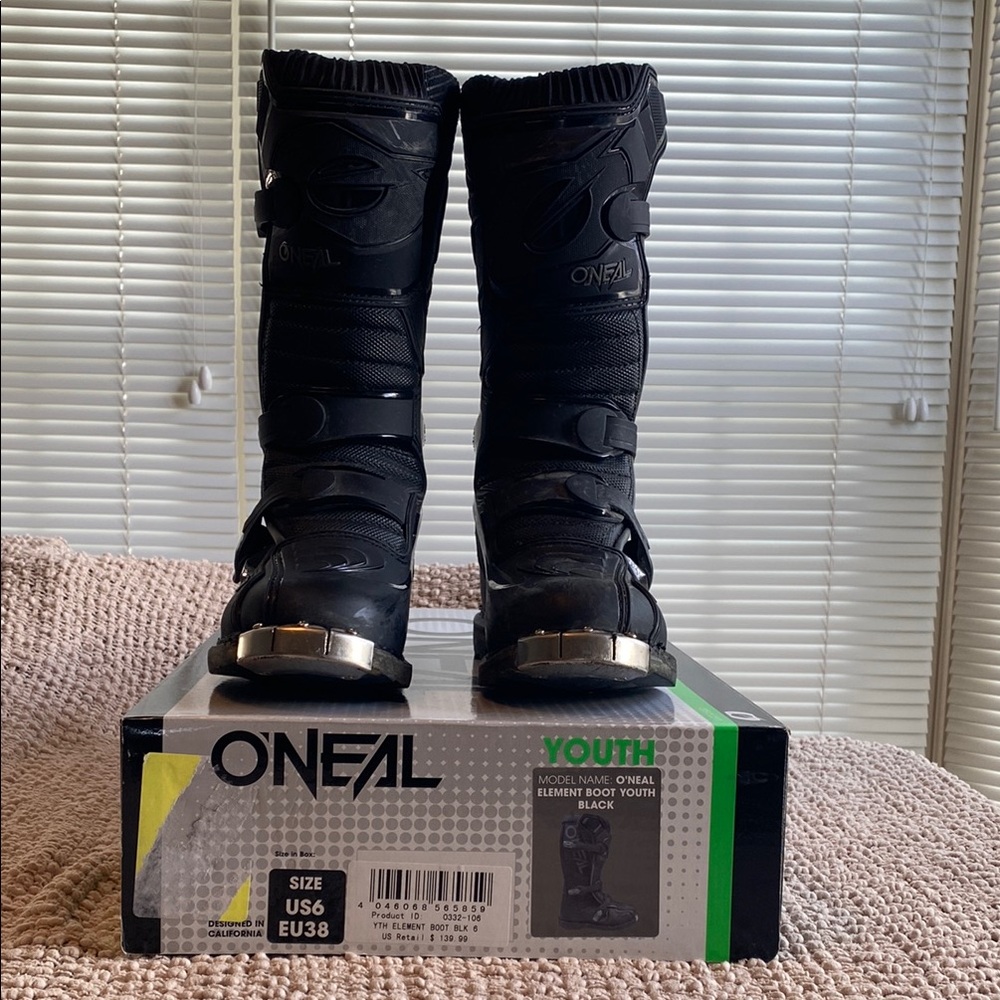 O'Neal Youth Black Element MX/Offroad (Dirt Bike Riding) Boots